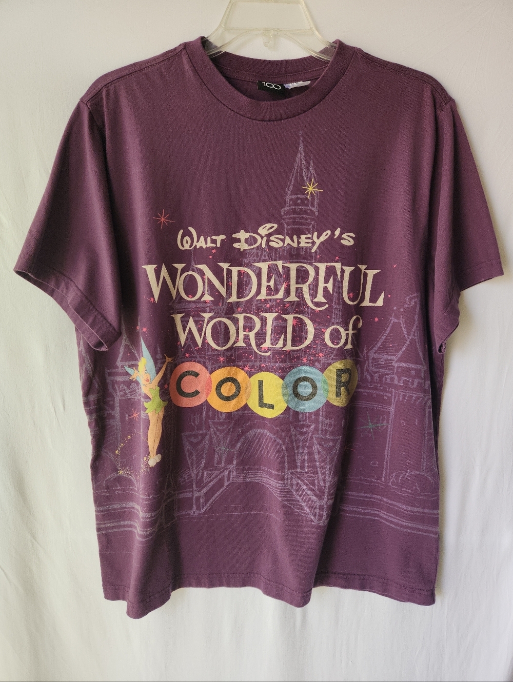 Purple Disney Tinkerbell Wonderful World of color T-shirt Size XL